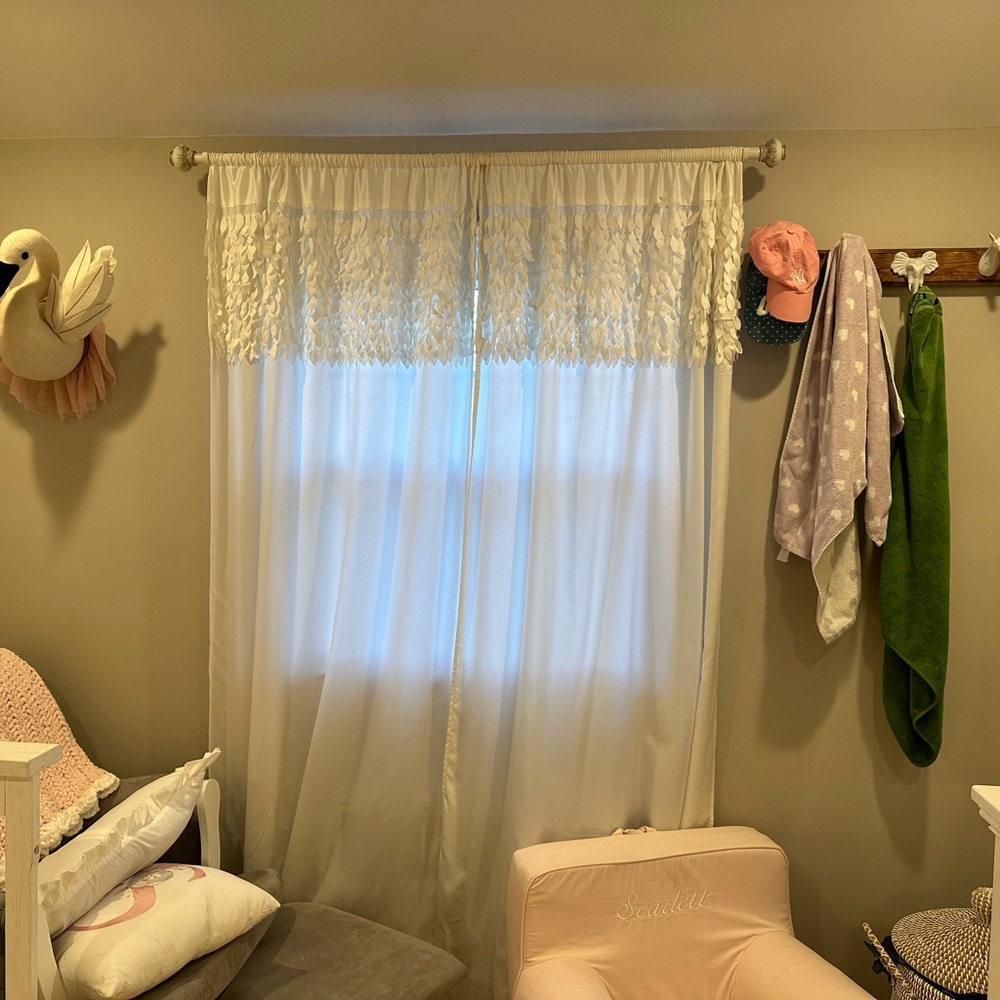 White curtains. Like new. Smoke free/ pet free home